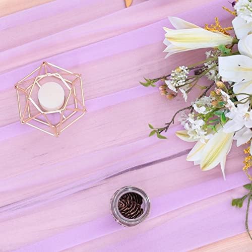 MLMC 10ft lilás chiffon como um corredor de mesa de gaze de mesa para casamentos de casamentos