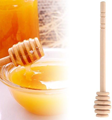 Omabeta 50pcs/conjunto doméstico de madeira de madeira bastão servidor mini jam mel jar jar mel dispensando coletando bastão