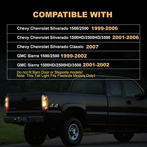 Luzes traseiras Tulalux compatíveis com Chevy Silverado 1500 2500 3500 1999-2006, Chevrolet 2007 com corpo clássico,