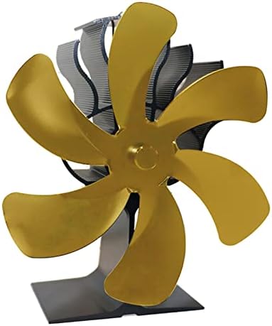 Lynlyn Home lareira preta 6 fogão alimentado por calor Tropeiro de madeira Burner de madeira Eco amigável eficiente distribuição de calor Fan silencioso ventilador