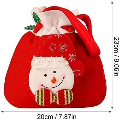 Bolsa de doces de Natal bolsas de presente de tecido de tecido de embrulho 3d bolsas de presente de natal bolsa de armazenamento de