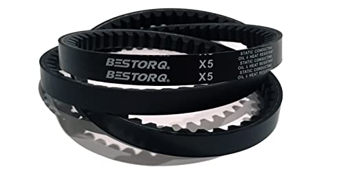 BETORQ 3VX355 Belt de borracha, borda crua/devagar, preto, 35,5 comprimento x 0,38 largura x 0,32 altura, pacote de 5