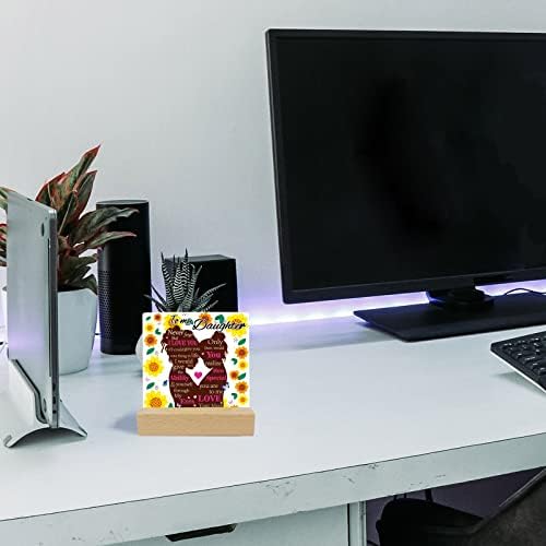 Individada à minha filha Placa positiva placa com decoração de mesa de madeira, eu te amo presentes inspiradores para filhas de encorajamento