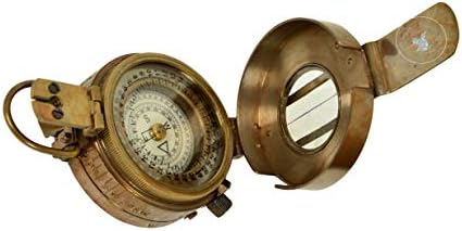Vintage Compass Militar de navegação marinha de latão marinho Pocket Náutico instrumento de navegação e