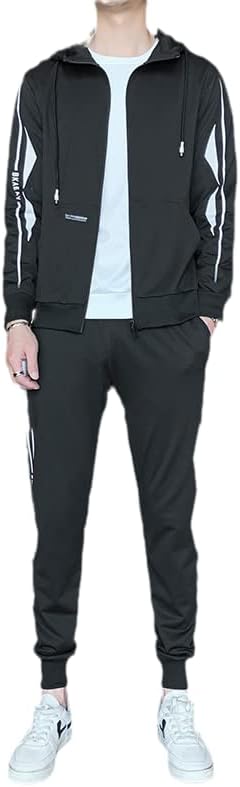 Taksun Tracksuit Men Casual Cardigan Cardigan Man suéter 2 peças+calças Definir Hip Hop Streetwear Men Set