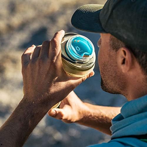 Nalgene Sustain Tritan BPA sem garrafa de água feita com material derivado de 50% de resíduos plásticos, 16 onças, boca larga e hidrapak watergate largura largura de respingos de boca larga - BPA e PVC Free - Malibu Blue, 63mm