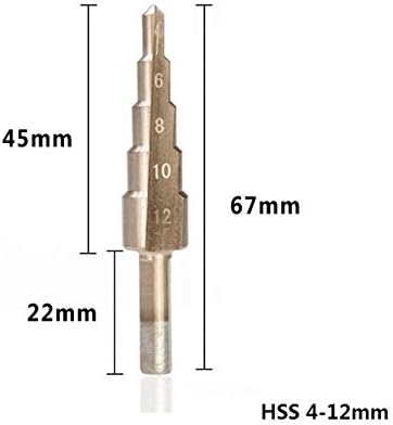 Broca de etapa em espiral canelada bit de broca pisada hss redonda haste 4-12/20/32 broca cônica Bit Groove Moling Cutter