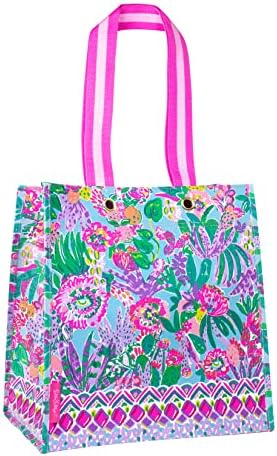 Lilly Pulitzer Market Shopper Bag, Mercearia reutilizável, bolsa de ombro para produtos ou viagens