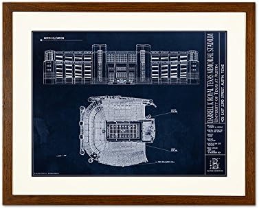 Darrell K Royal Texas Memorial Stadium Blueprint Style Print
