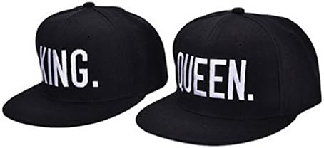 Chapéus de hip-hop de Wendywu King e Queen 3D amantes bordados Casais Caps Snapback Caps Ajustável