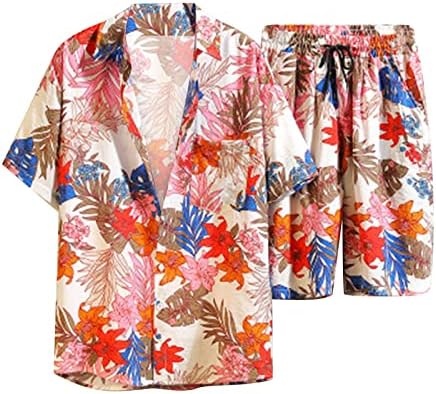 Masculino de verão lazer Hawaii Seaside Beach Beach Digital 3D Impressão floral Short shorts de camisa de manga curta