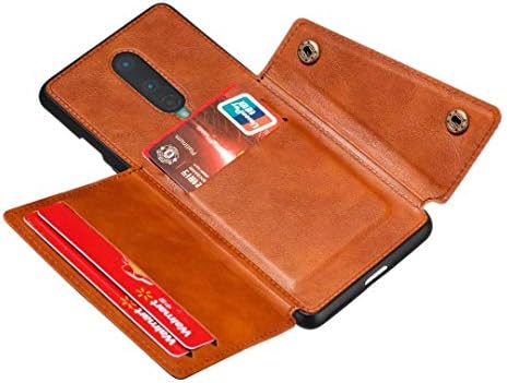 Ranyi OnePlus 8 estojo, cobertura da carteira com slots de suporte para cartão de crédito Kickstand [Montagem de carro magnético] PU