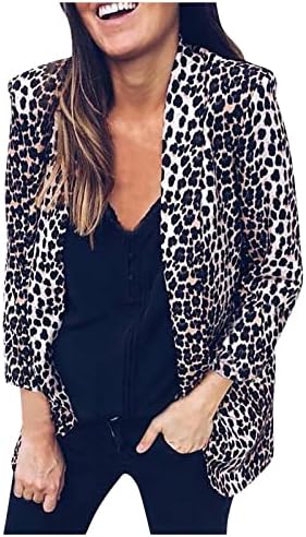 O excesso de leopardo feminino e a estampa de cobra lapela Slim Fit Slit Pocket Cardigan Suit Coat