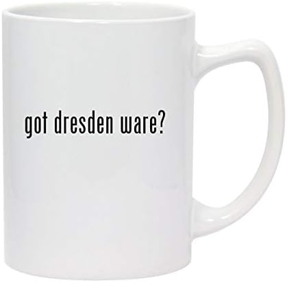 Os produtos de molandra têm dresden ware? - 14 onças de caneca de café em cerâmica branca