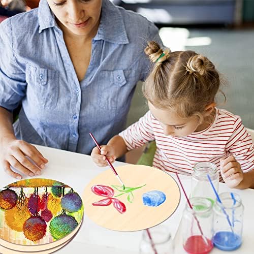 Joicee 6pack Wood Círculos para artesanato, discos de madeira inacabados de 14 polegadas para cabides de porta em branco, discos de madeira DIY para pintura a artesanato e decoração de Halloween de Natal