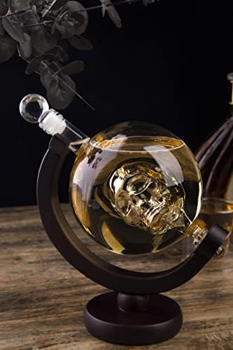 Skull Globe Glass Whisky Decanter para licor, vodka, presentes para homens