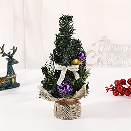 Mini -Natal Artifical Fake Mini Árvore de Ornamentos Artifical com Decorações para Officiário da sala de estar da sala de estar