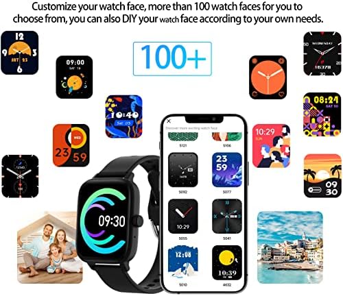 Relógio inteligente, Android Men Women Smart Watches, 1,69 Touch Screen rastreador de fitness relógio com Sleep Health