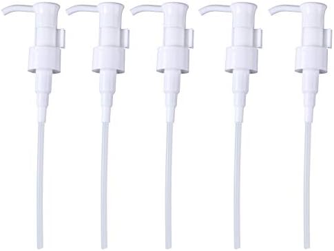 FreeBily 5pcs Dispensador de loção de óleo de plástico substituto da bomba para garrafas de sabão e loção com tubos brancos 20 mm