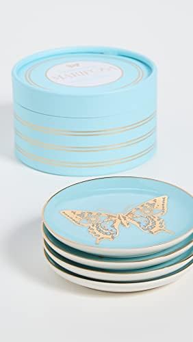 Jonathan Adler Women's MariPasa Coasters - Conjunto de 4, azul, tamanho único