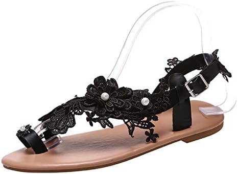 Sandálias romanas tira tornozelo metal lizeiras de fivela desliza lacas flores de decoração sapatos slingback sandals