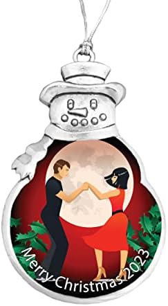 Salsa Dancing Christmas Silver Ornament escolha Floco de neve ou lâmpada do boneco de neve