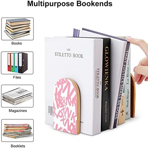 Câncer de mama rosa Livro impresso End Livros de Livros 1 Par para Prateleiras Pesado Livro Stand 5 x 3 polegadas