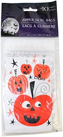 40pcs Clear Halloween Jack-O-Lantern Cello Plano/Celofane/Sagão Sacos de Veloz de Zip 3,75x 5.75