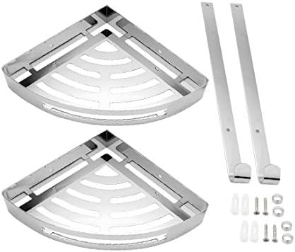 NOVO LON0167 304 Aço inoxidável de 11,4 polegadas Montagem de canto de duas camadas Triângulo Banheiro Cesto de cesto