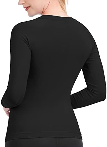 Camisas de treino Mathcat para mulheres, camisa atlética de manga longa Mulheres de treino sem costura para mulheres, camisa