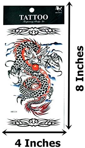 Nipitshop 1 folha chinesa japonesa dragão corporal tinta desenhos de tatuagem temporária para mulheres meninas lombar braço de