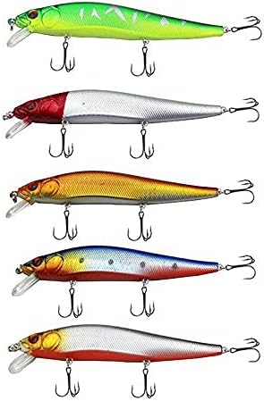 A pesca atrai iscas rígidas de plástico com ganchos de mar de carpa 14cm/23g Artificial Minnow Lures 5 PCs // 427