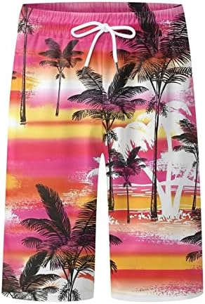 Troncos de natação masculinos shorts, masculino troncos de verão havaiano havaiano casual masculino de moda de moda com bolsos
