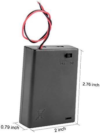 Chave X-Dree On/Off 3 x 1,5V AA Caixa da célula da bateria Captura preta W Black W Lap (Interruttore di Accessote/Spegnimento 3 x