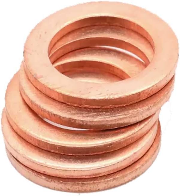 4pcs 17/18/19mm de diâmetro interno de cobre arruelas planas anel de vedação redonda de vedação de 2 mm de espessura 22/33/24/26/26/27/28/28/35mm od -