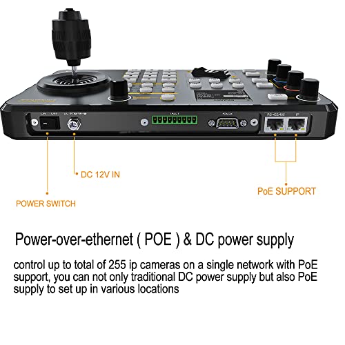 AvMatrix PKC3000 IP e serial PTZ-Camera Controller Teclado do controlador de câmera POE NDI com joystick 4D para transmissão