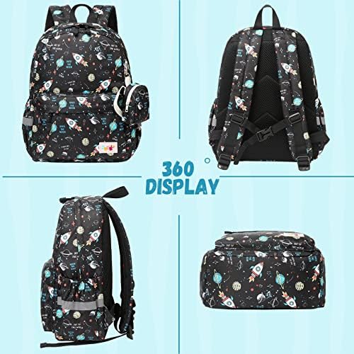 Mirlewaiy Kids Crawe Backpack Boys Preschool Preschool Bolsa escolar de jardim de infância para meninos e meninas com bolsa de moedas, tubarão, azul