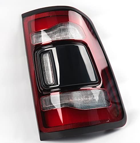 Fione: para Dodge Ram 1500 Montagem da luz traseira 2019-2022 Tipo de LED e lente vermelha Interior cromado direito do lado direito Luz traseira 55112992AC 55112992AD 55112992AB CH2801216