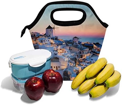 Florence Sunset Santorini Beach Cooler Bolsa quente lancheira lancheira para escolar