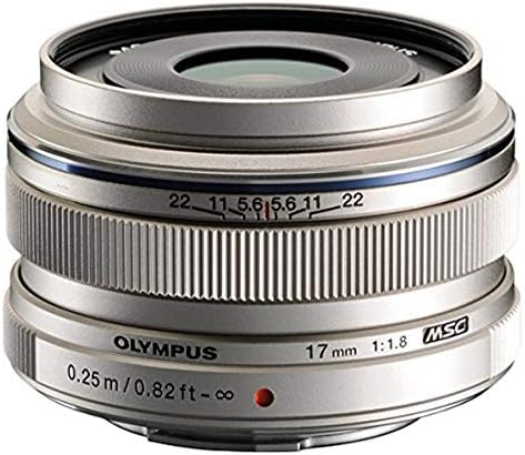 OM System Olympus M.Zuiko Digital 17mm F1.8 Prata para Micro Four Thirds System Camera, design compacto, belo bokeh,