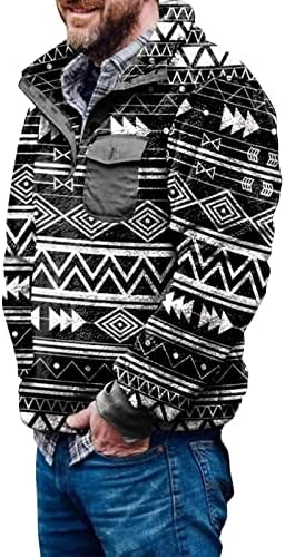 Hoodies for Men Mens Aztec Jackets Fuzzy Sherpa Sweetshirts Button Down Pullover Casats Sweeters vintage com bolso