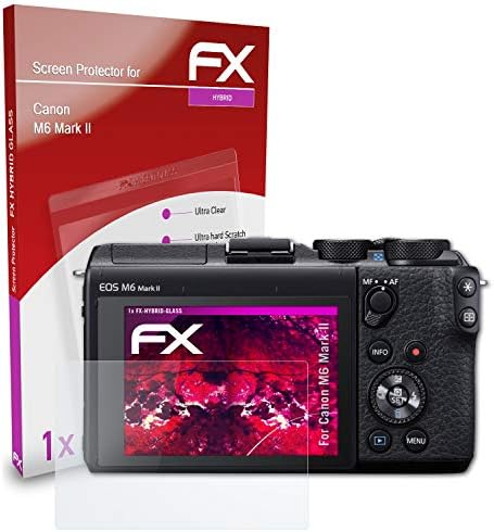 Atfolix Plastic Glass Protective Film Compatível com o protetor de vidro da Canon M6 Mark II, protetor de tela de vidro de vidro de vidro híbrido 9H de plástico