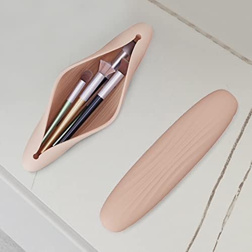 Cutestereet Silicon Makeup Brush Case Moda Brush Holder Travel Makeup Storage Bag preto