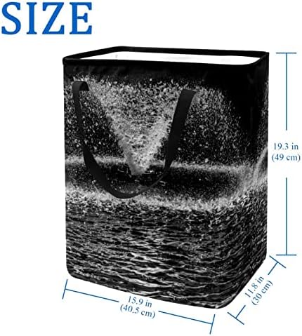 Torda de lavanderia dobrável com estampa de tinta, cestas de lavanderia à prova d'água 60l de lavagem de roupas de roupas