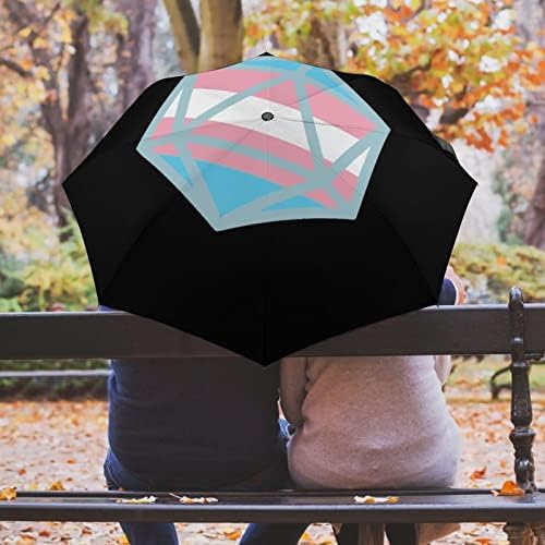 Bandeira de transgêneros D20 Umbrella Guardella Compact Automotor Aberto Aberta Fechar um guarda -chuva dobrável para