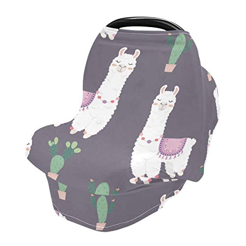 Captas fofos de assento de carro de bebê de cacto alpacas - capa de carrinho de carrinho de carrinho de carrinho de carrinho de carrinho, dossel de carro multiuso, para menino