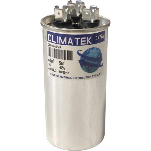 Capacitor redondo de Climatek - se encaixa em Bryant HC98JA041D | 40/5 UF MFD 370/440 VOLT VAC