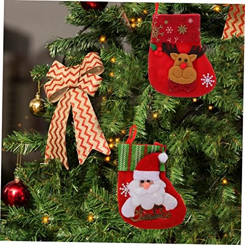 Tofficu 4pcs Meias de Natal sacolas de doces Adornos para de desenhos animados sacos de natividade ornamentos de natividade