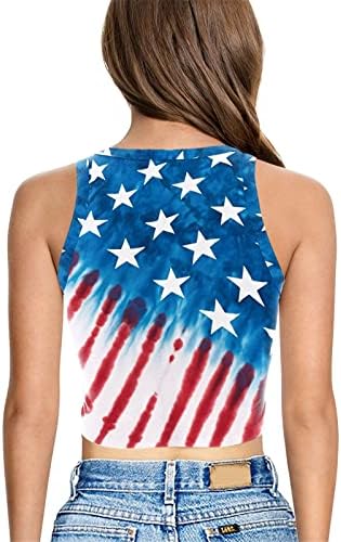 4 de julho Camisas para mulheres American Flag Summer Summer Sleesess O-Gobes Top Top Stars Stripes Shirt Casual Casual Tunic