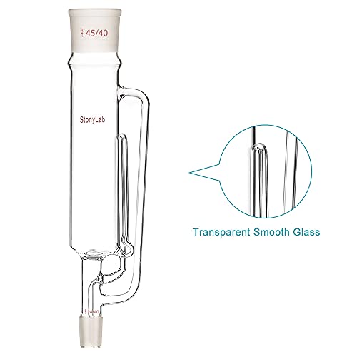 Aparelho de extração do tipo StonyLab 500ml Soxhlet, 45/40 Extrator de Soxhlet de vidro de borossilicato, unidade única